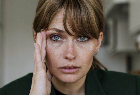 Stressed out woman working at home during coronavirus pandemic